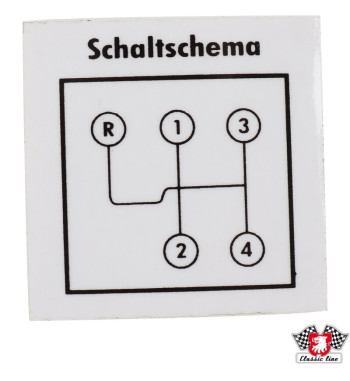 Naklejka, „Schemat schaltschema", na przednią szybę
